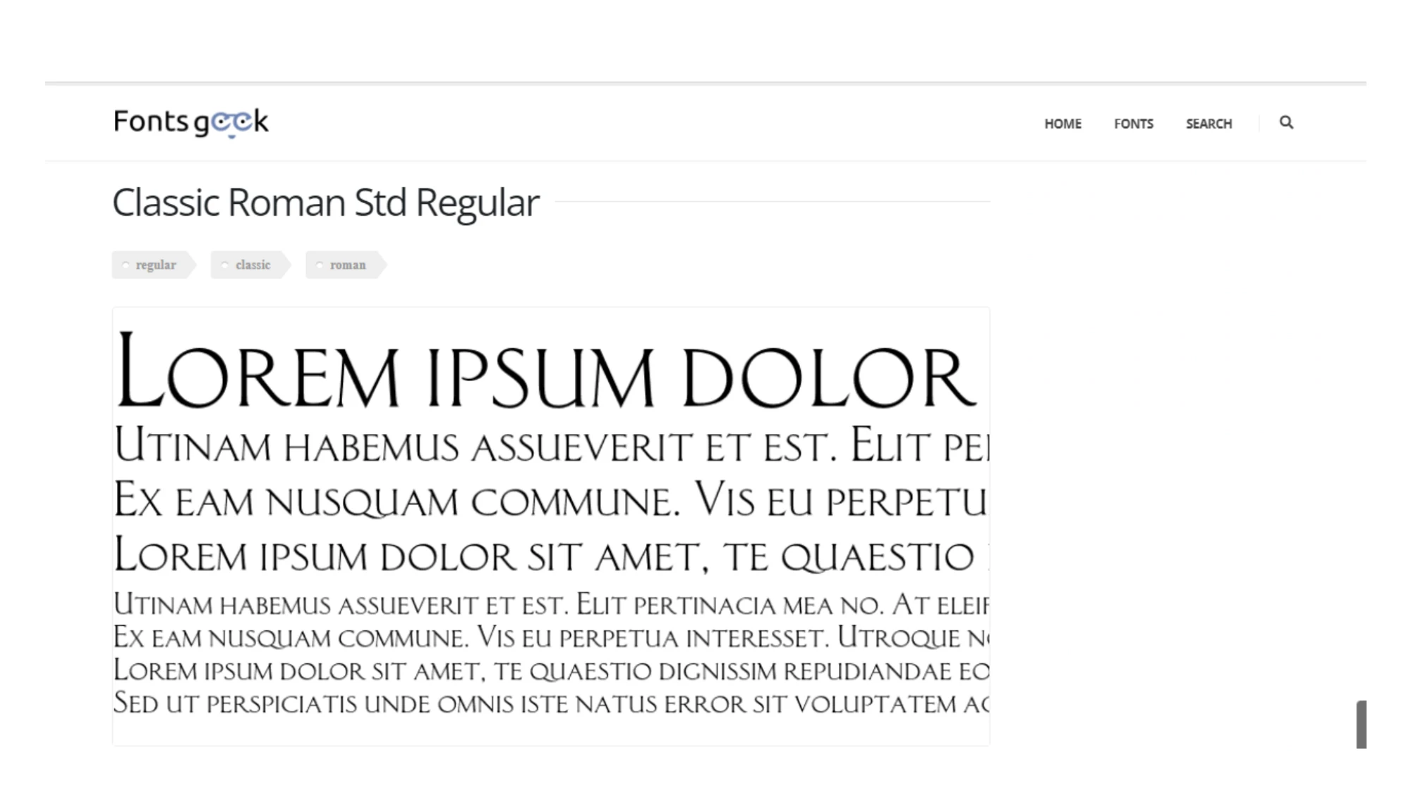 Image of Classic Roman Font